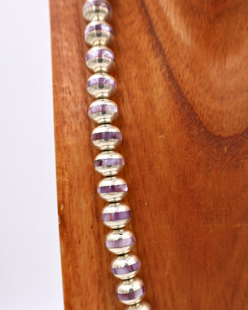 FEDERICO NAVAJO PEARL WITH PURPLE MOTHER OF PEARL NECKLACE