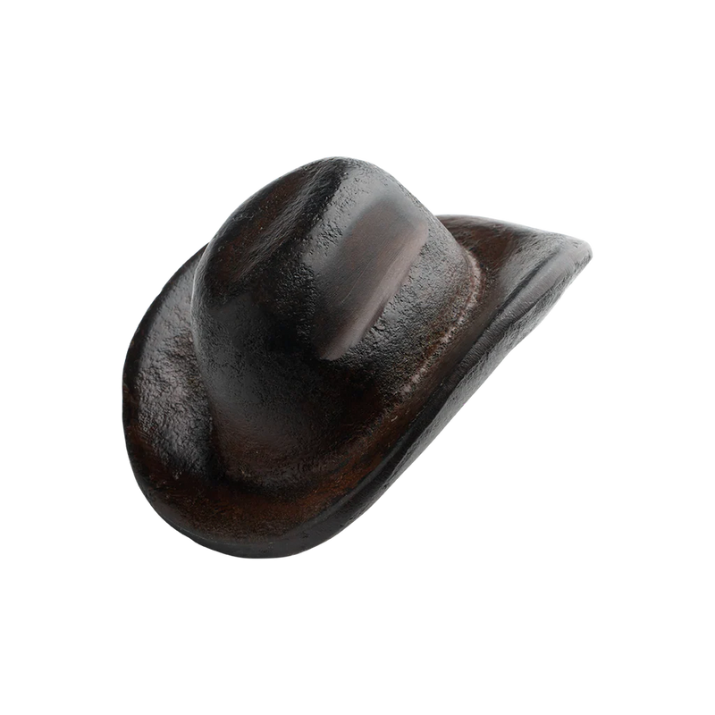 Dark brown cowboy hat on a white background