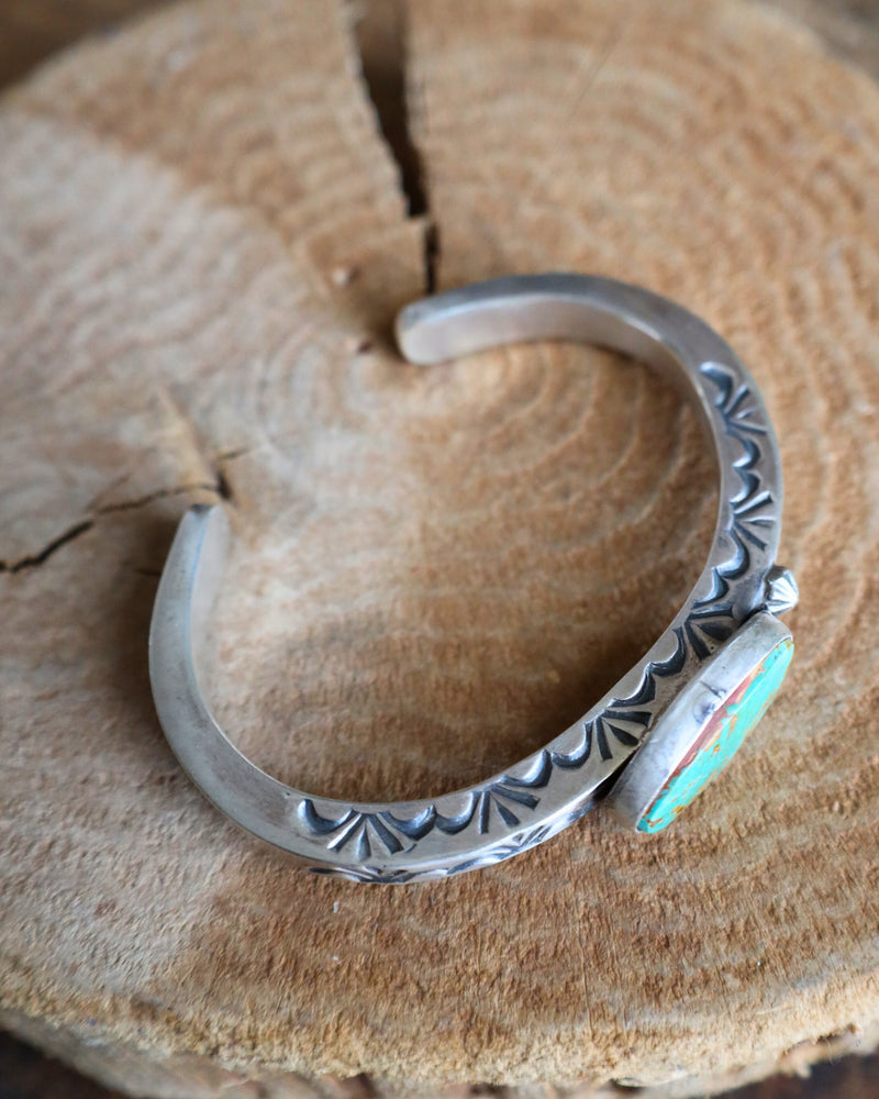 Green Turquoise Thick Band Cuff