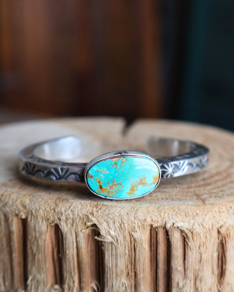 Green Turquoise Thick Band Cuff