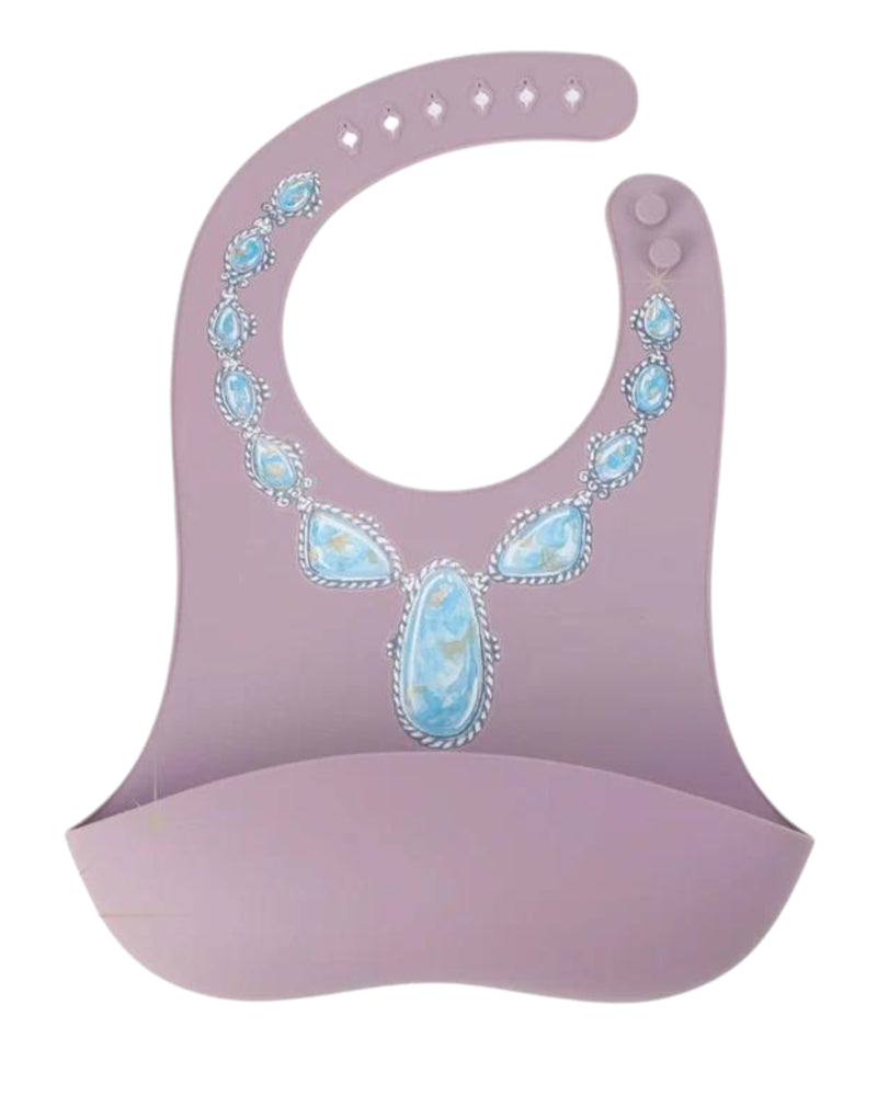 WESTERN GRANDE PURPLE WITH BLUE LARIAT NECKLACE BIB