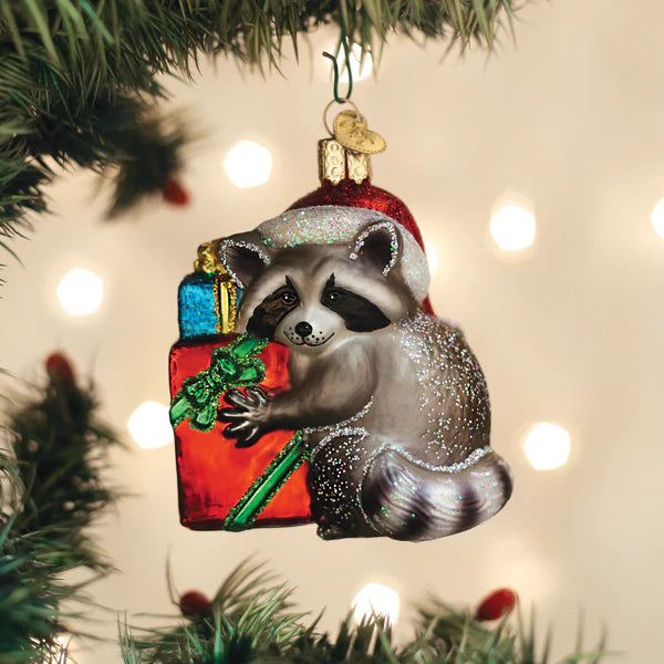 Christmas Bandit Raccoon Ornament