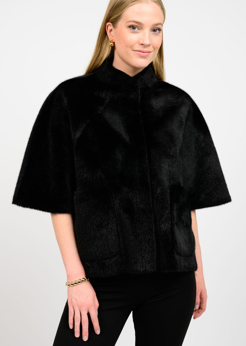 IVY JANE CAPELET FAUX JACKET