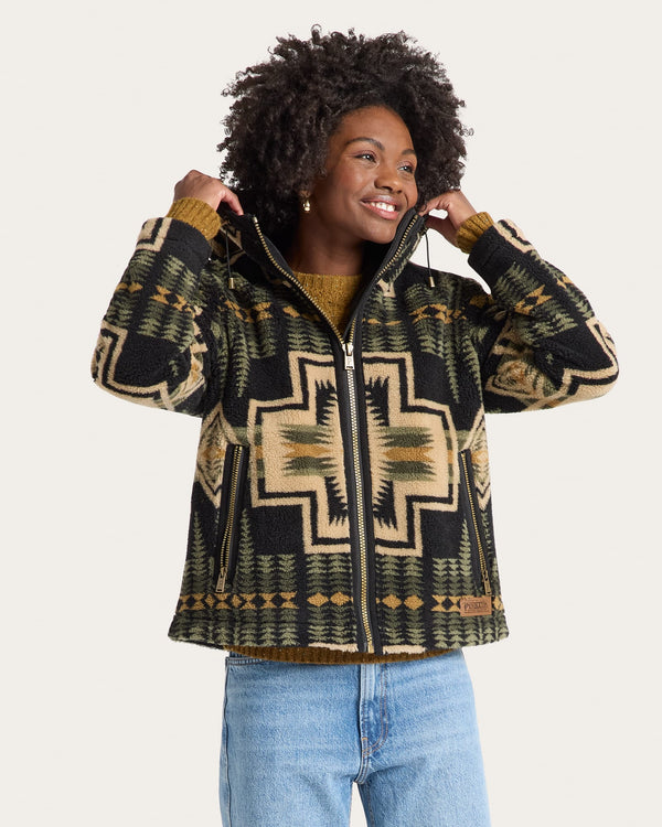 PENDLETON WOMEN'S HARDING HOODED FLEECE JACKET