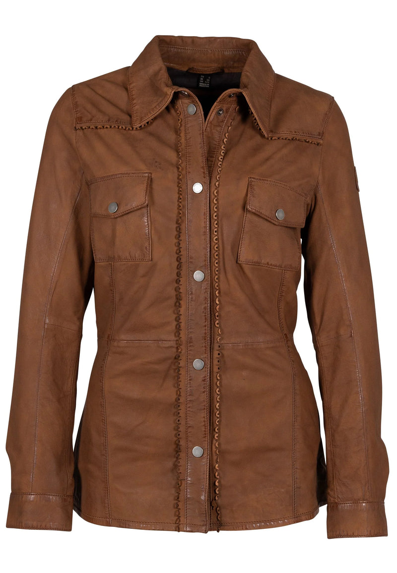 Mauritius Melodee RF Leather Jacket- Cognac