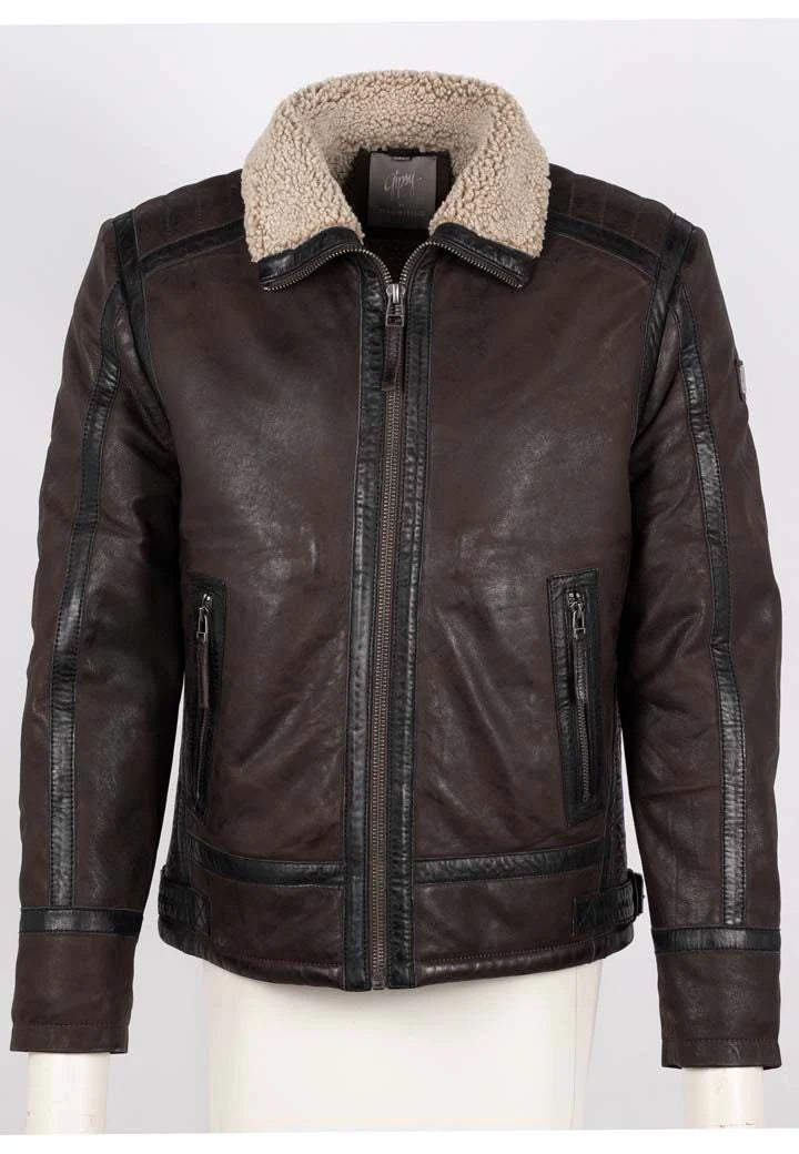 Mauritius Anchorage CF Leather Jacket- Dark Brown