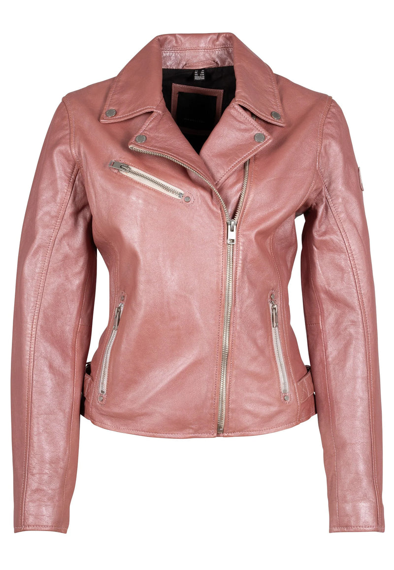 Mauritius Sofia RF Leather Jacket- Rose Metallic