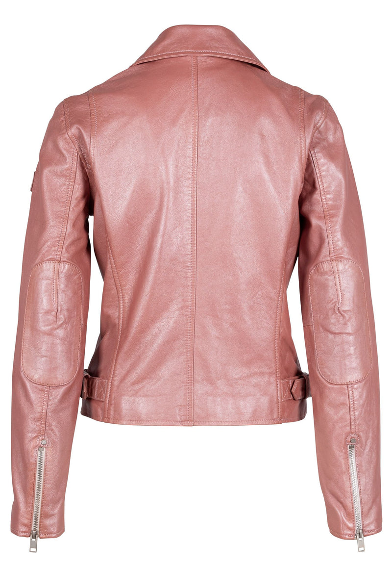 Mauritius Sofia RF Leather Jacket- Rose Metallic