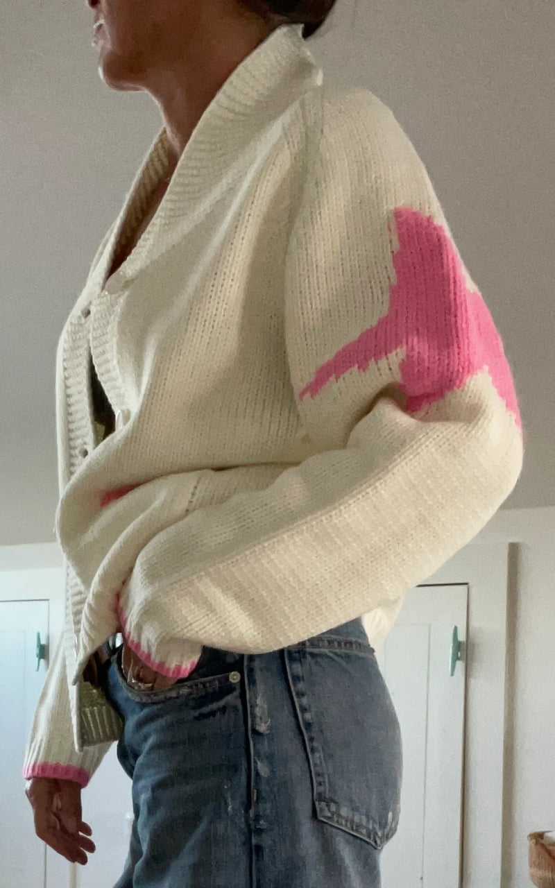 Pink Pineapple Cowboy Chunky Cardigan 