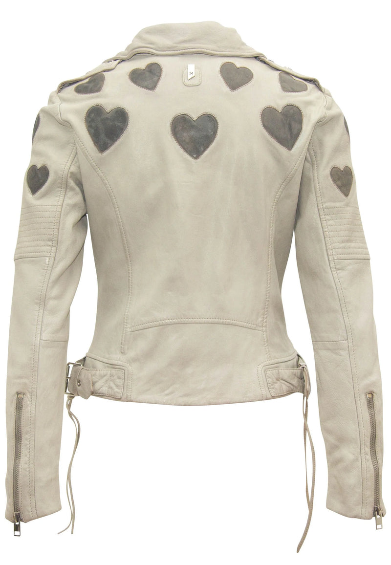 Mauritius Reo RF Heart Detail Leather Jacket