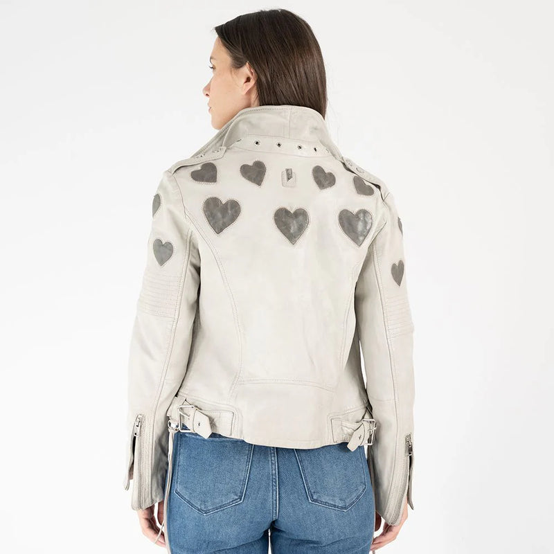 Mauritius Reo RF Heart Detail Leather Jacket