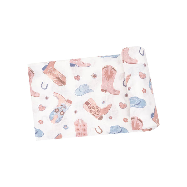 Angel Dear Swaddle Blanket - Cowboy Boots Pink - 47X47