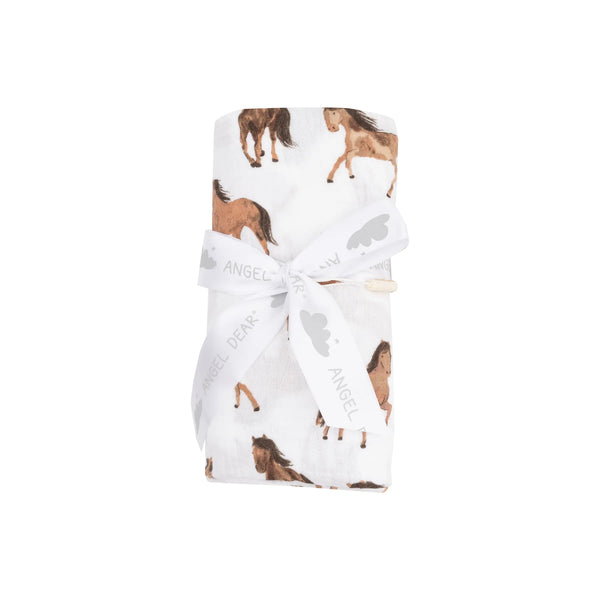 Angel Dear Swaddle Blanket - Horses - 47X47