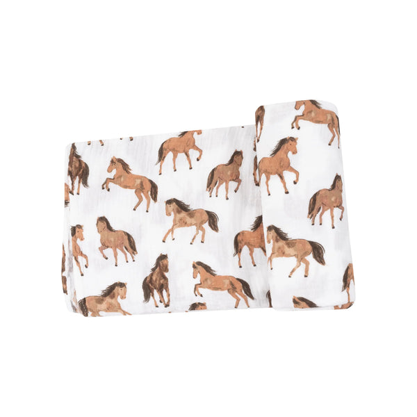 Angel Dear Swaddle Blanket - Horses - 47X47