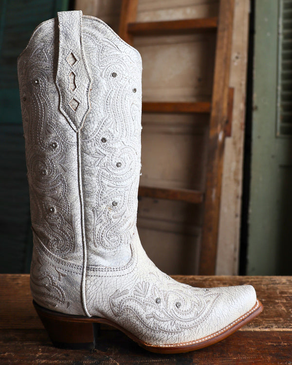 CORRAL WOMEN'S EMBROIDERY & CRYSTAL SNIP TOE BOOT