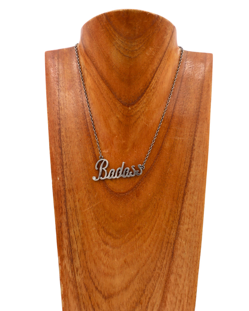 LOVE TOKENS STERLING SILVER BADASS NECKLACE