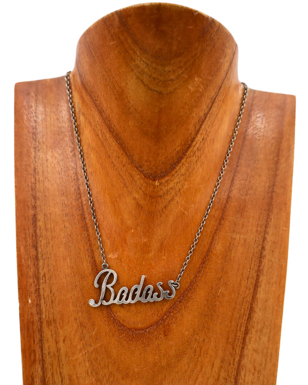 LOVE TOKENS STERLING SILVER BADASS NECKLACE