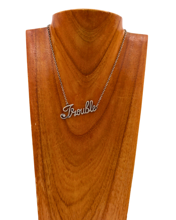 LOVE TOKENS STERLING SILVER TROUBLE NECKLACE
