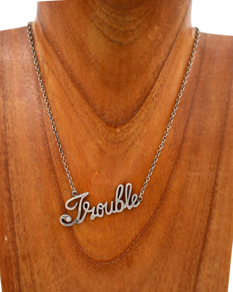 LOVE TOKENS STERLING SILVER TROUBLE NECKLACE