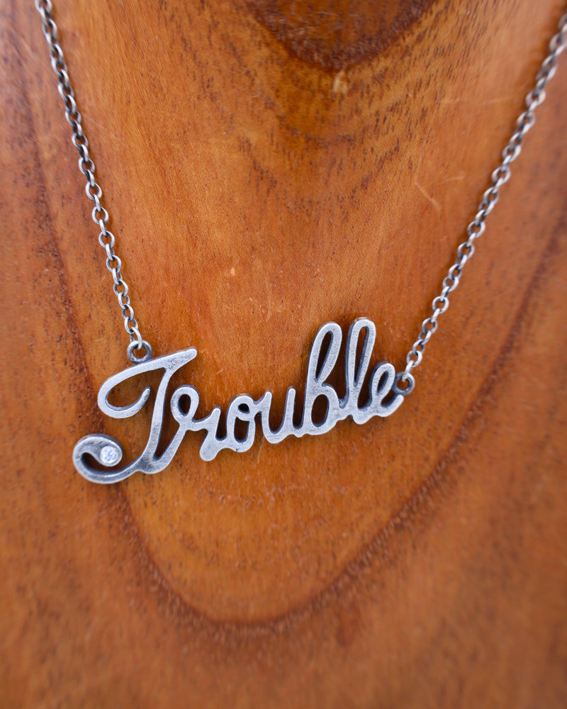 LOVE TOKENS STERLING SILVER TROUBLE NECKLACE