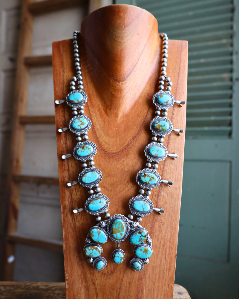 Turquoise Naja and Oval Necklace and Earring Set