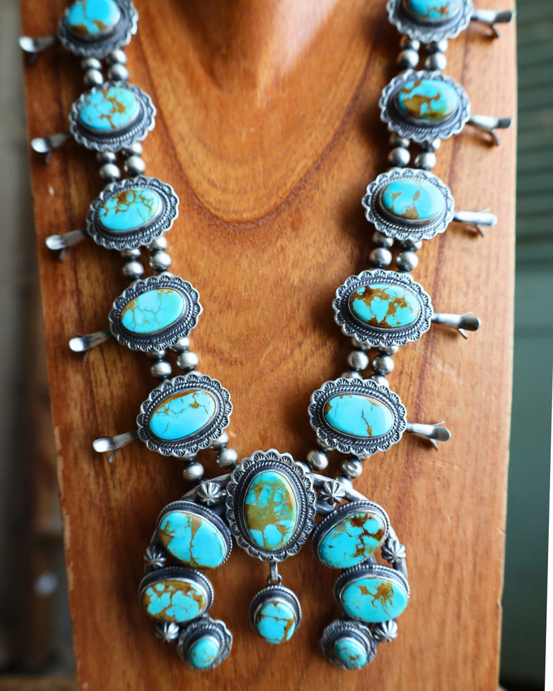 Turquoise Naja and Oval Necklace and Earring Set