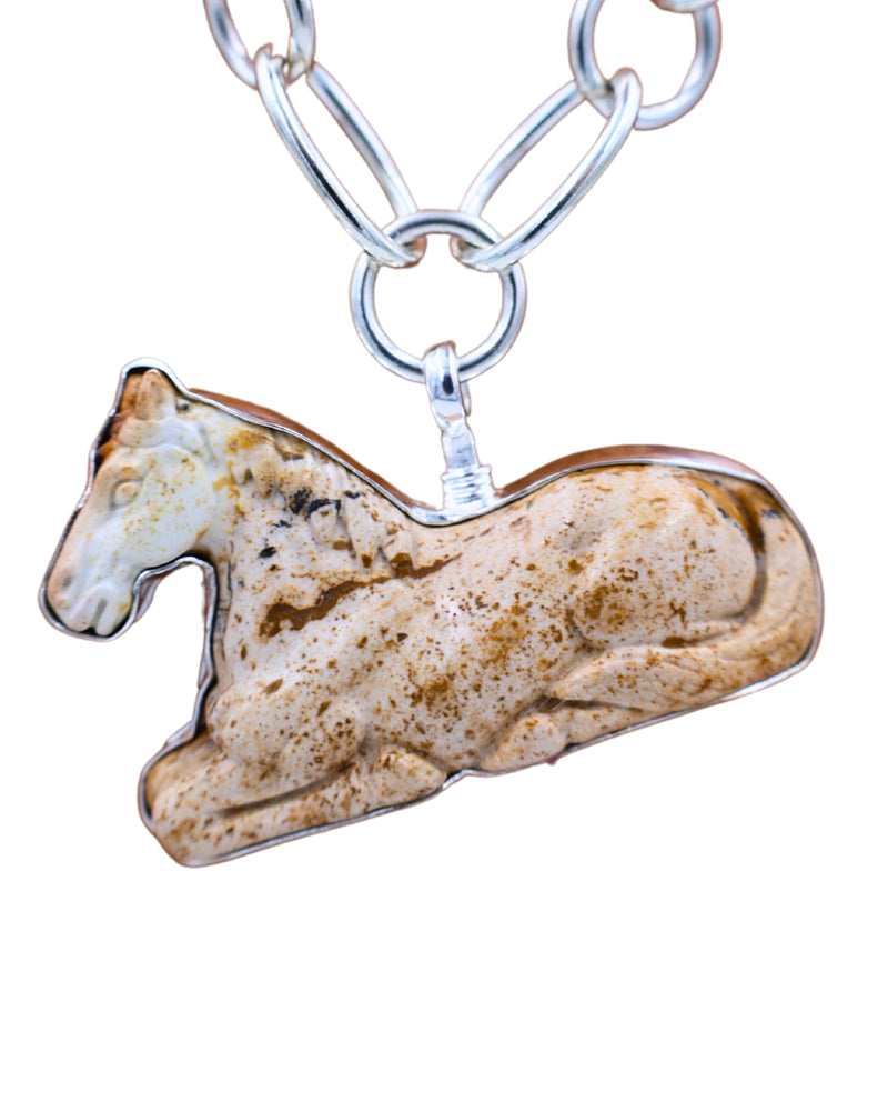 COREEN CORDOVA JASPER HORSE PENDANT