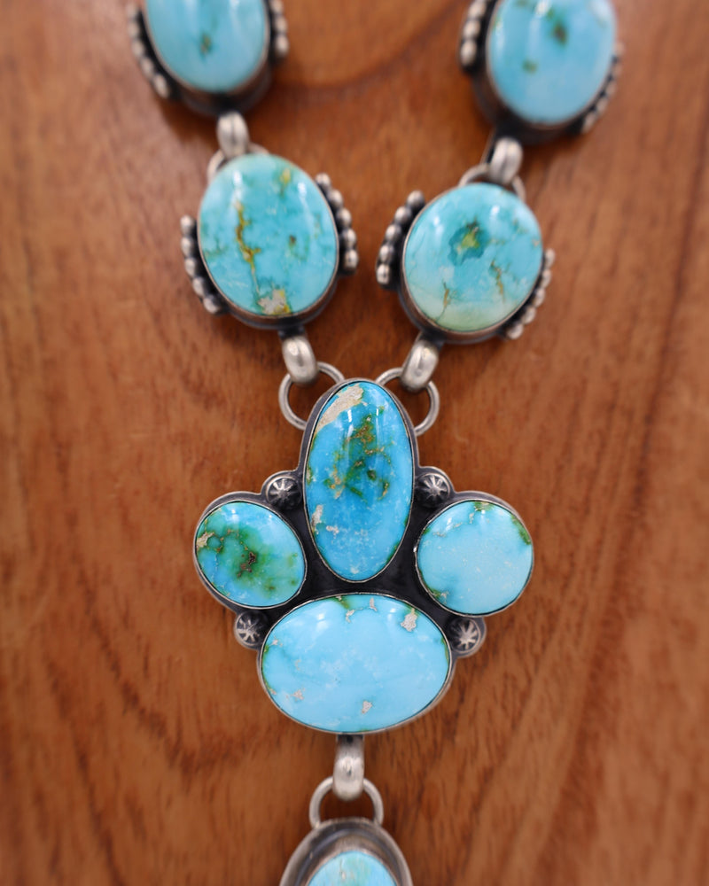LARGE TURQUOISE STAR CROSS NECKLACE
