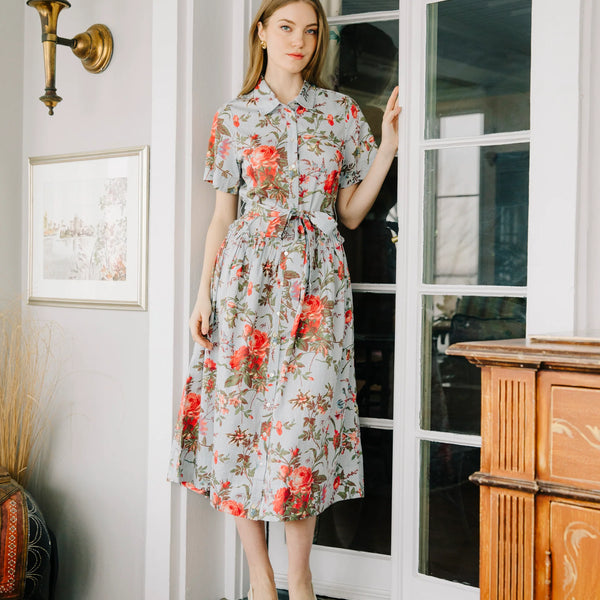 Drew Midi Dress Battersea Floral Print / X-Large
