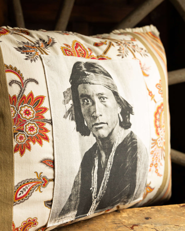 Totem Vintage Paisley and Native American Pillow 