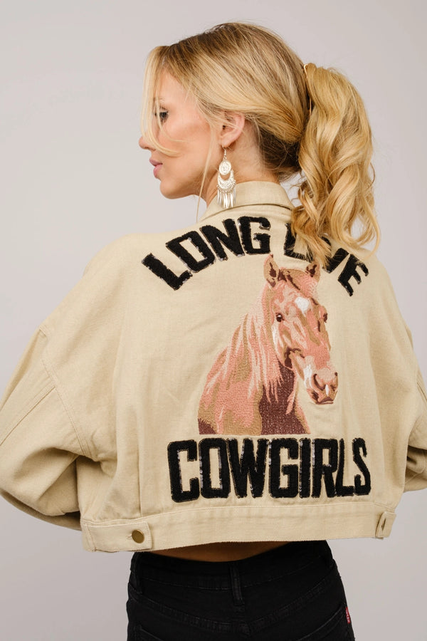 Blue B Long Live Cowgirls Patch Twill Denim Jacket