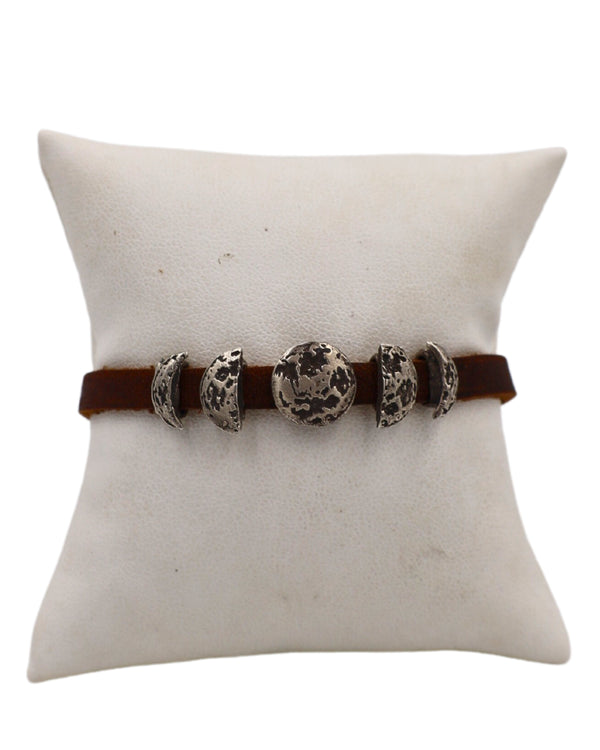 LOVE TOKENS MOON PHASES LEATHER CINCH BRACELET