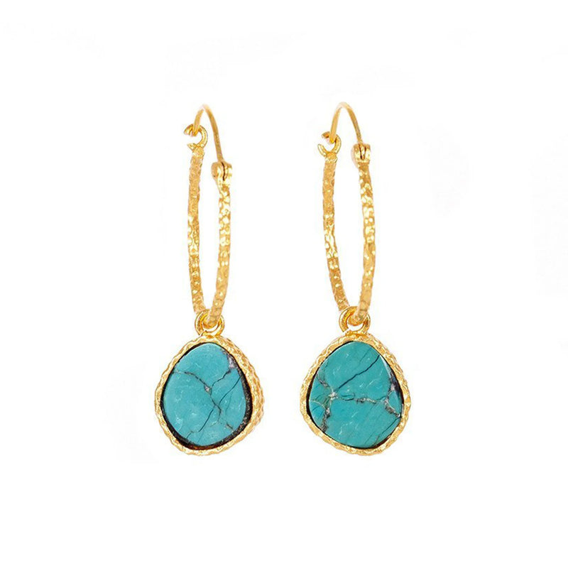 CHRISTINA GREENE Mini Hoop Earrings - Turquoise