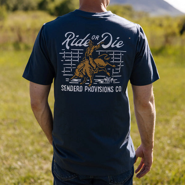 SENDERO RIDE OR DIE T-SHIRT - "Ride or Die Sendero Provisions Co" back print