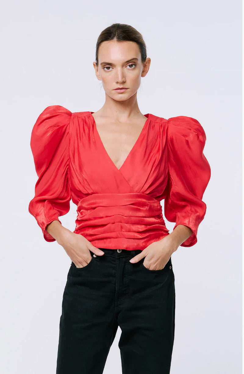 CIEBON FARRAH SHIMMER SATIN BLOUSE 