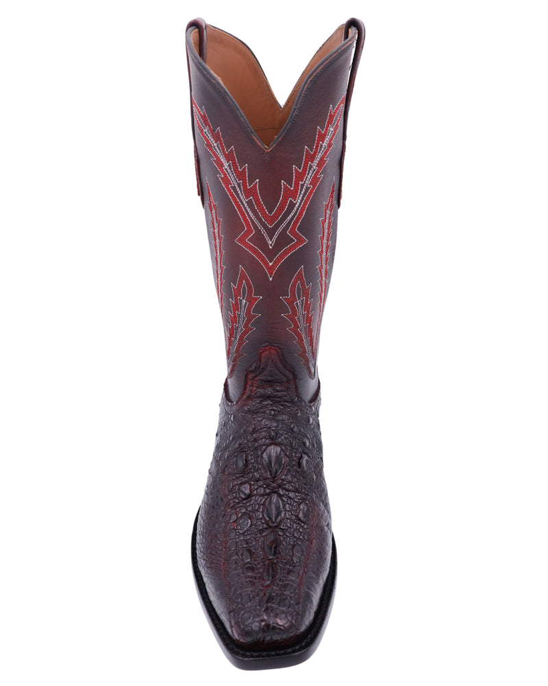  Snapping turtle boots feature a waxahachie cord pattern and a rich brown and ranch hand shaft.