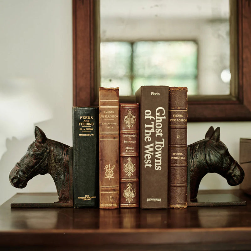 JAN BARBOGLIO HORSE TRIPLE CORONA BOOKENDS