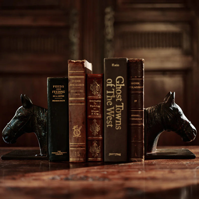 JAN BARBOGLIO HORSE TRIPLE CORONA BOOKENDS