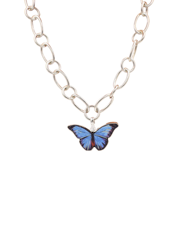 COREEN CORDOVA BLUE AND PURPLE BUTTERFLY PENDANT