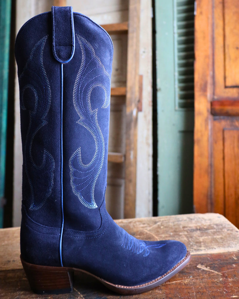 MACIE BEAN WOMEN'S 15" NAVY BLUE SUEDE BOOTS