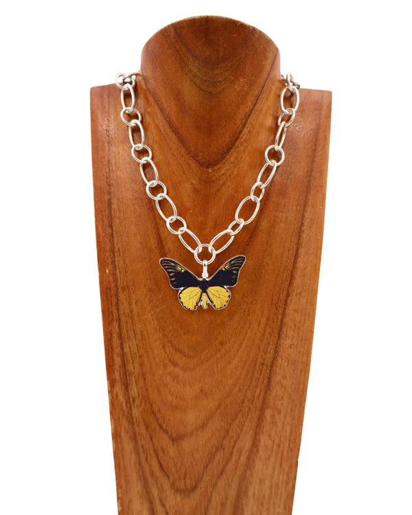 COREEN CORDOVA BUTTERFLY YELLOW AND BLACK PENDANT