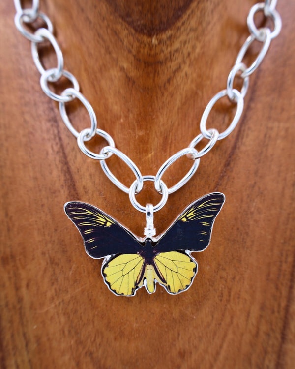 COREEN CORDOVA BUTTERFLY YELLOW AND BLACK PENDANT