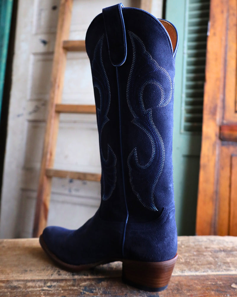 MACIE BEAN WOMEN'S 15" NAVY BLUE SUEDE BOOTS