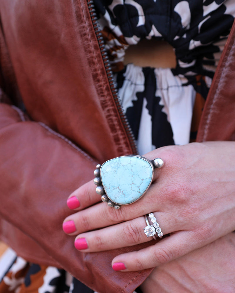 EXTRA LARGE TURQUOISE BY JERRY FAIRES RING