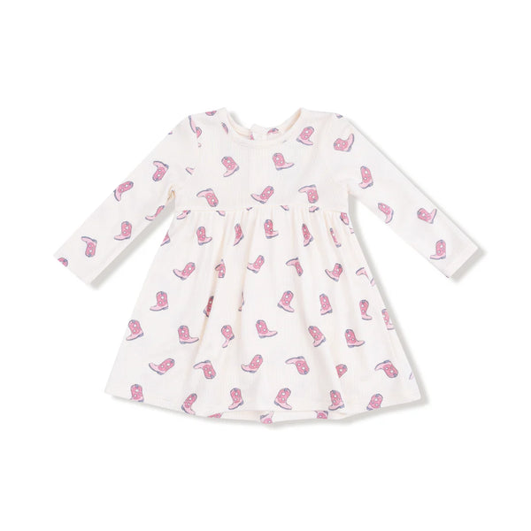 Angel Dear Cowboy Boot Simple Dress + Bloomer