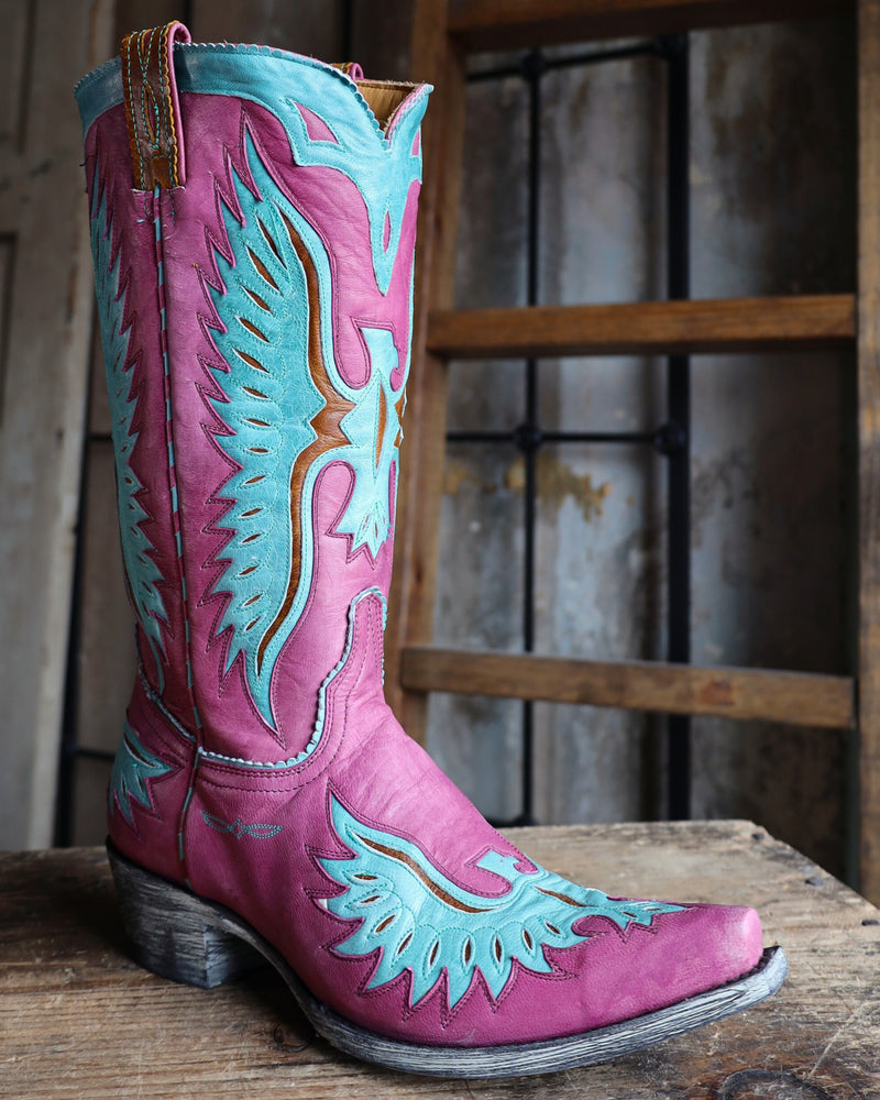 OLD GRINGO WOMEN'S EAGLE BOOT- PURPLE/AQUA