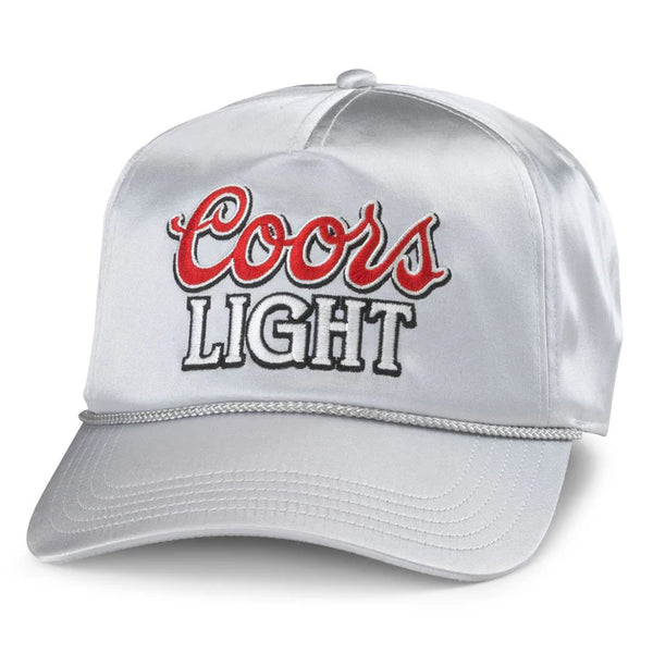White cap with Coors Light logo on a white background