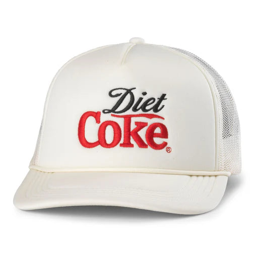 White cap with 'Diet Coke' logo on a white background