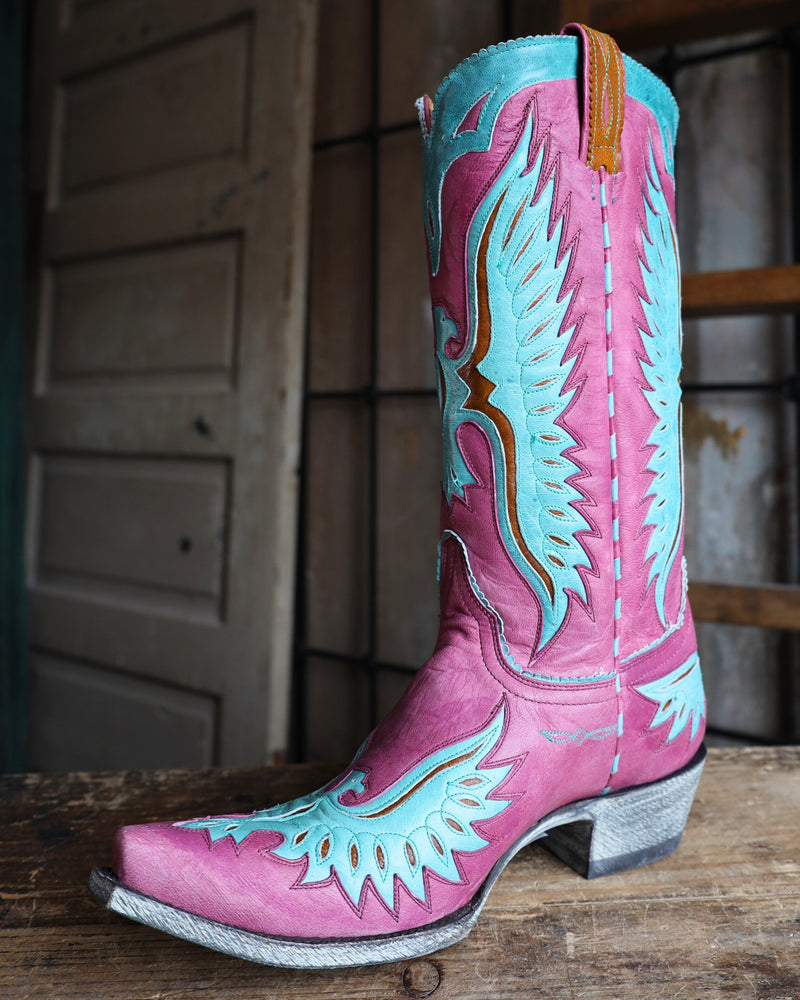 OLD GRINGO WOMEN'S EAGLE BOOT- PURPLE/AQUA