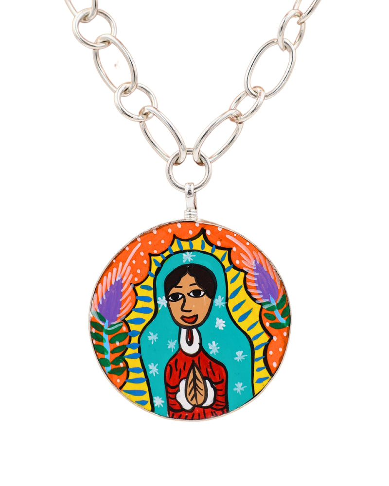 COREEN CORDOVA GUADALUPE ROUND PENDANT